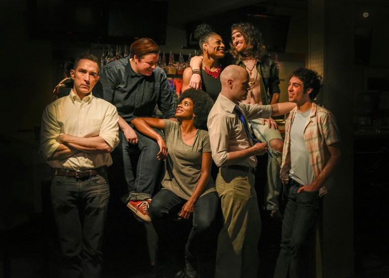 The Cast of HIT THE WALL at WaterTower Theatre. Photo by Karen Almond.